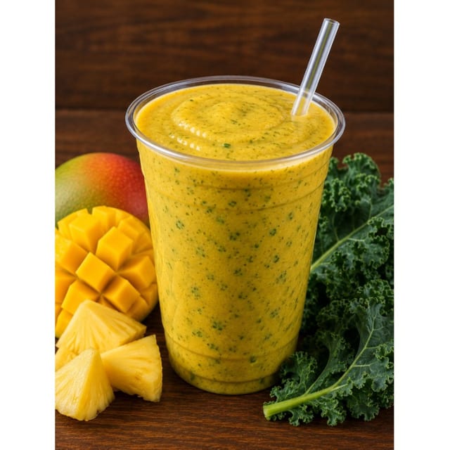 Mango Pineapple Kale Smoothie.