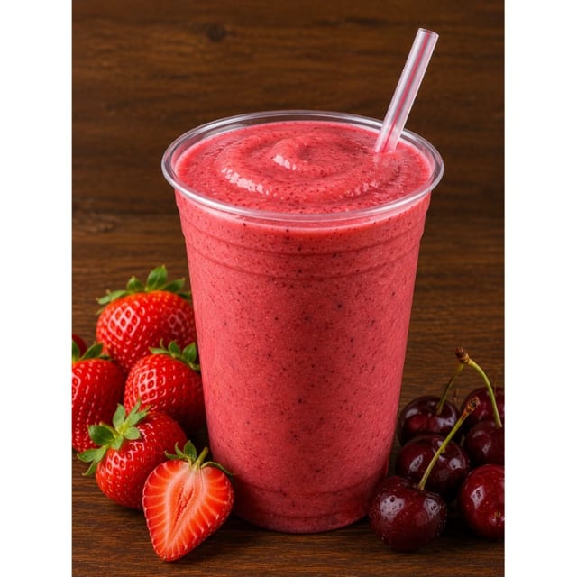 Strawberry Cherry Smoothie.