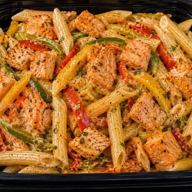 Salmon Rasta Pasta.